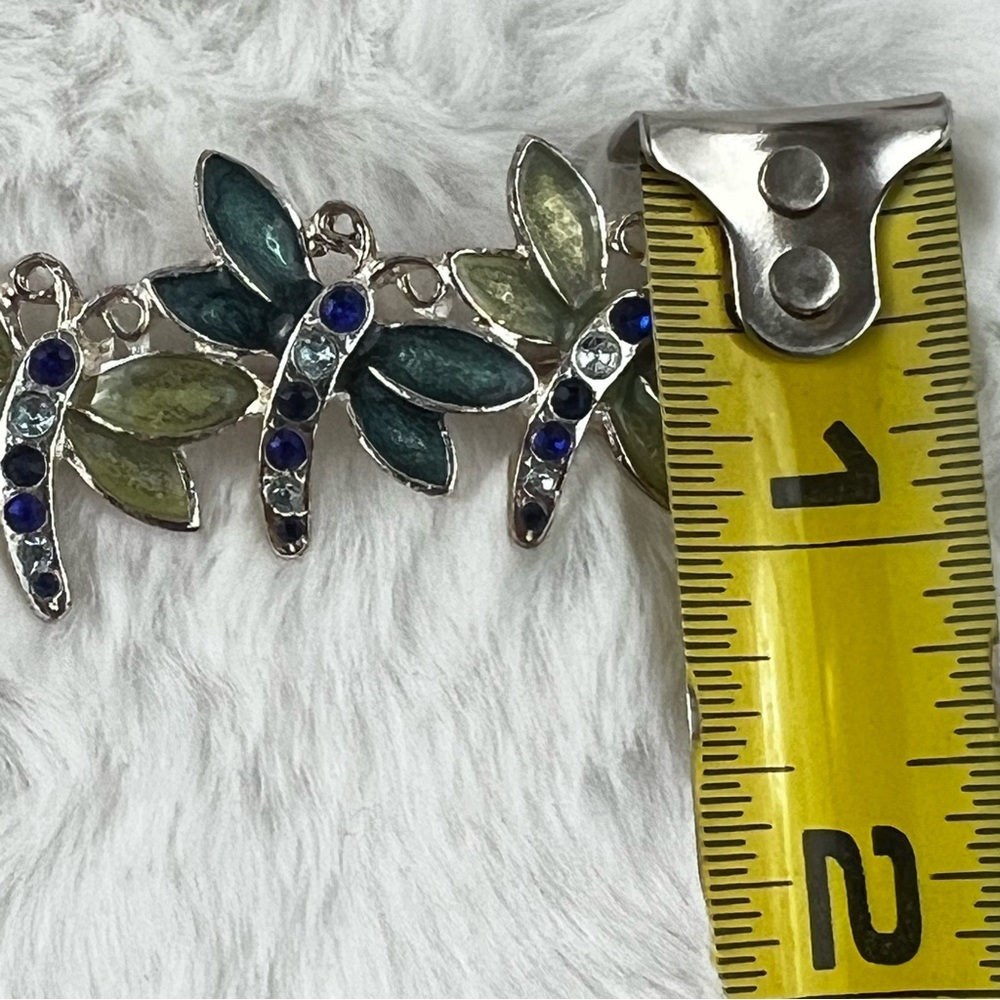 Dragonfly Crystal & Enamel Brooch - Picture 9 of 9